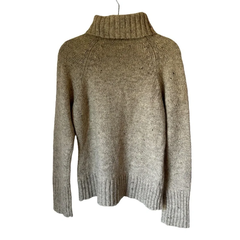 Ann Taylor LOFT Wool Mohair Beige Turtleneck Sweater Size Large - Picture 2 of 8